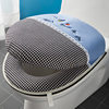 Winter Toilet Seat Cushion Home Thickened Toilet Seat Cover Toilet Ring Pad Toilet Seat Cushion Three-Piece Ginger Tea