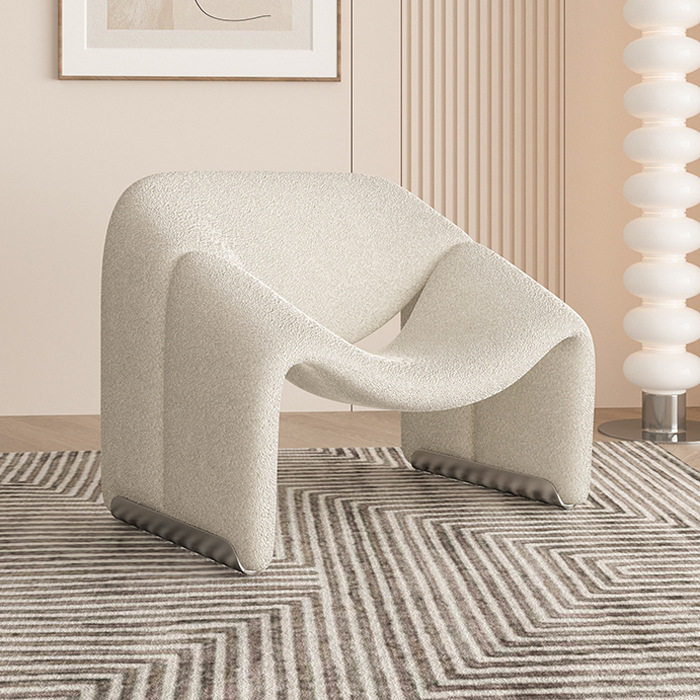 设计造型双人沙发客厅美容院宾馆出租房异形创意休闲沙发羊羔绒