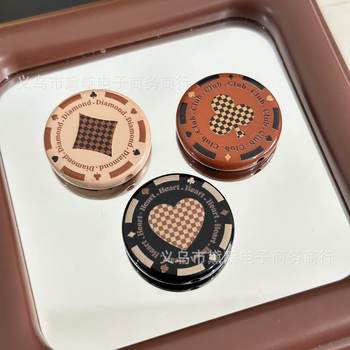 DIY Jewelry Accessories Acrylic Round Pieces Printed Playing Card Milk Pieces Oblique Hole Beaded Bracelet Necklace Jewelry Clothing