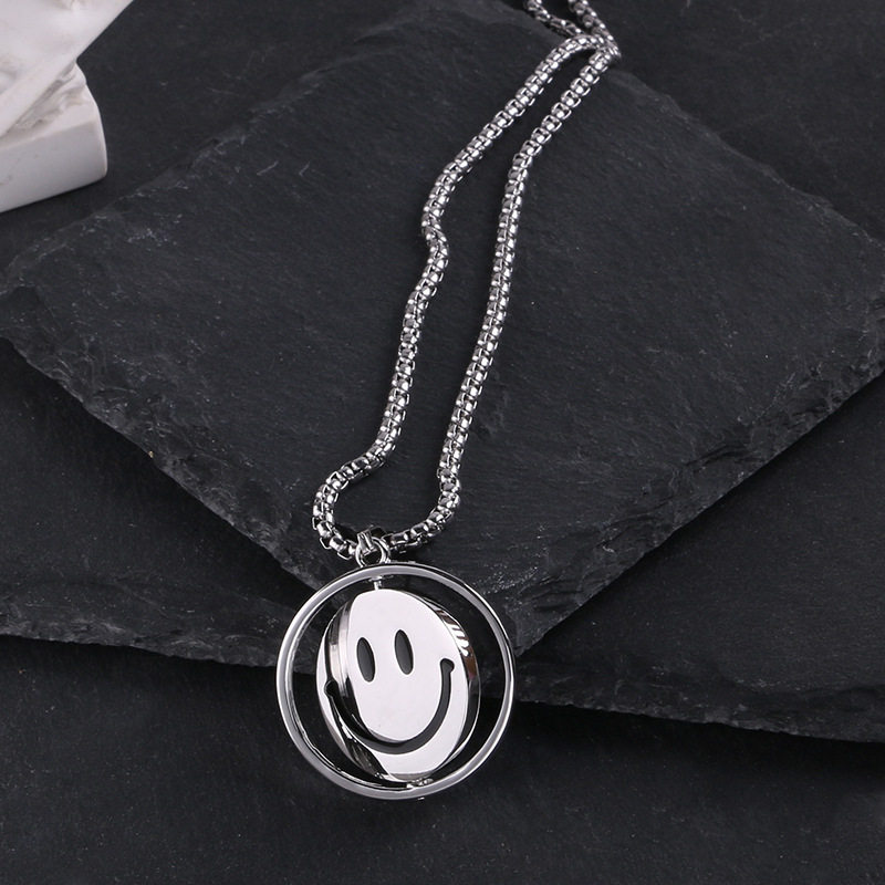 All-Match Titanium Steel Chain Hip-Hop Necklace Men's Trendy Brand Street Personality Internet Celebrity Pendant Didi Bouncing Woolen Chain Accessories Pendant