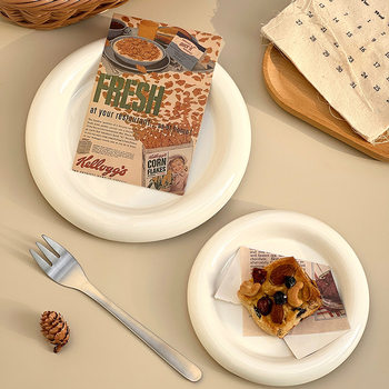 Casual Style Ceramic Plate Internet Celebrity Chubby Tableware High-End Plate Bear Plate Breakfast Plate Cake Plate Dessert Plate