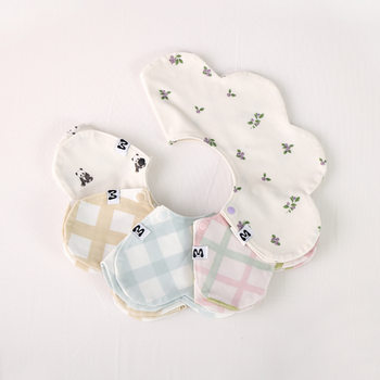 Ins Style Korean Style Cotton Baby Bib Instant Suction Baby Saliva Towel 360 Rotation Waterproof Double-Sided Saliva Pocket Quick Suction