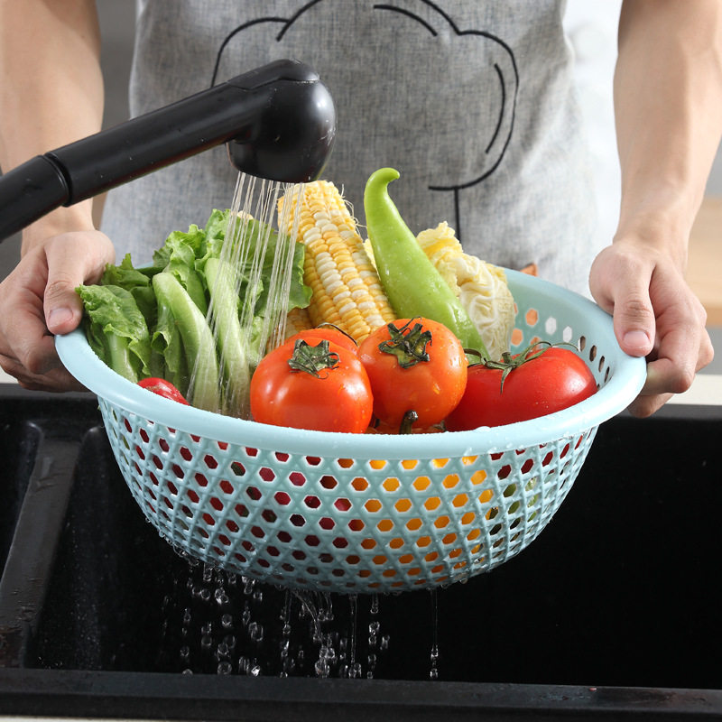 Large Plastic Colander for Home Use, Vegetable Washing Basket, Fruit Strainer, Kitchen Thickened Fruit Basket