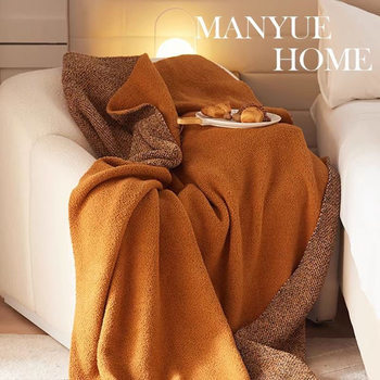 Ins Scandinavian Half Pure Color Blanket Knitted Sofa Office Cover Blanket Air Conditioning Bedside Nap
