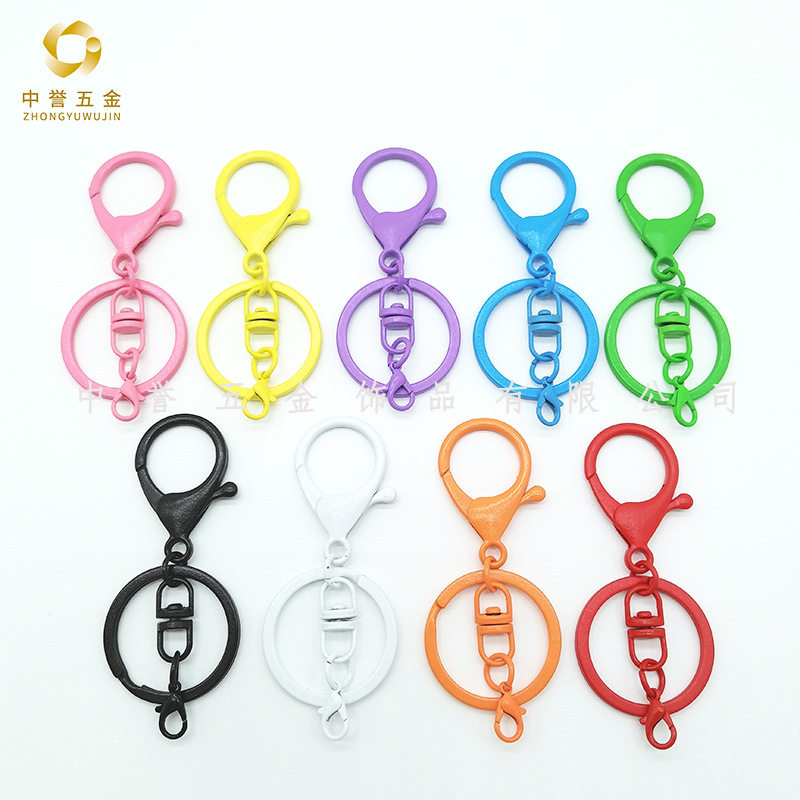 Color paint zinc alloy lobster clasp 8 word 3 piece set DIY jewelry buckle accessories toy hook key chain 3 piece set