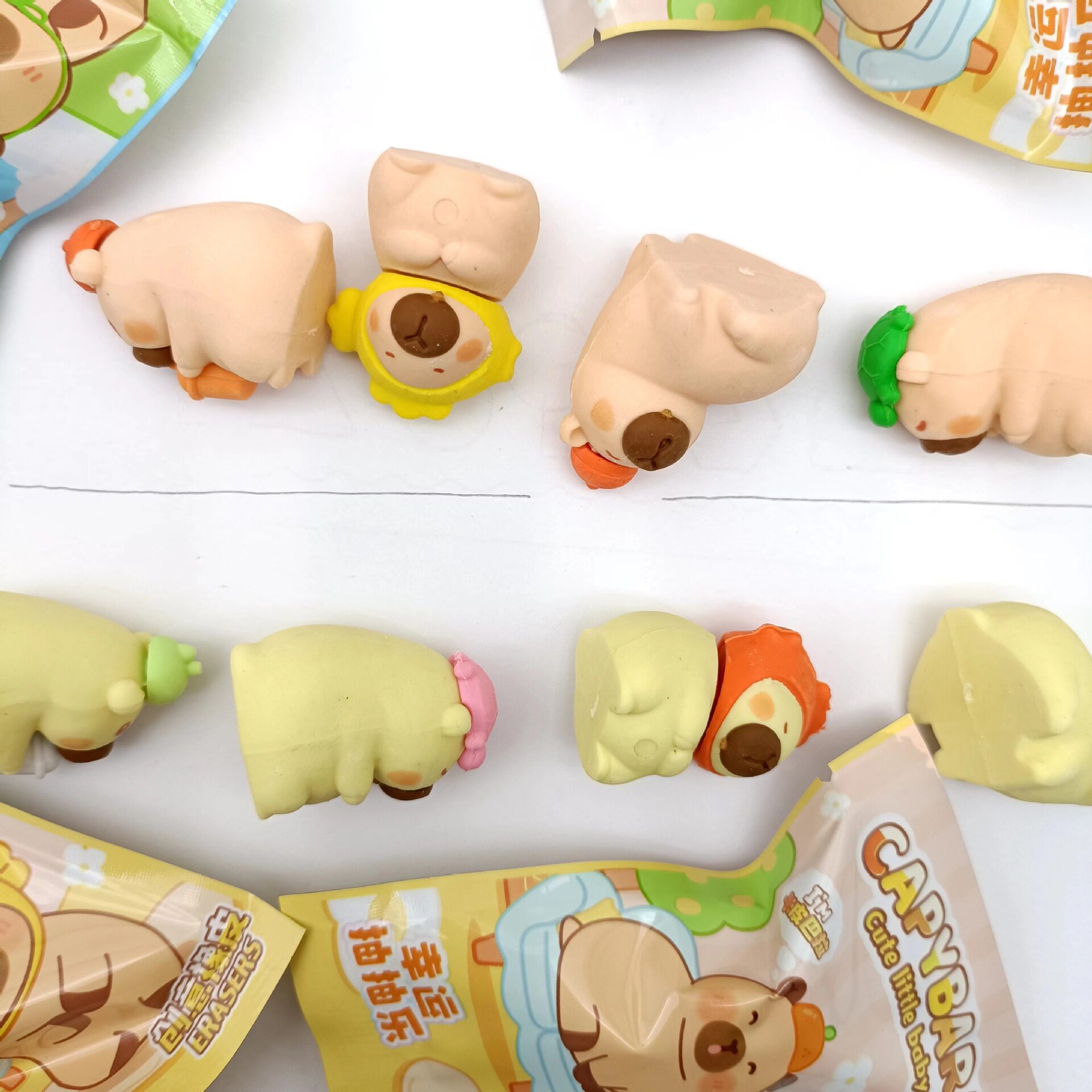 Creative Capibala Blind Bag Eraser Student Capybara Shape Surprise Blind Box Eraser Kindergarten Graduation Gift