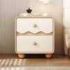 Ready Stock, Quick Delivery, Solid Wood Bedside Table, Light Luxury, High-End Feel, Wave Pattern Storage Cabinet, Home Bedroom, Simple Bedside Cabinet