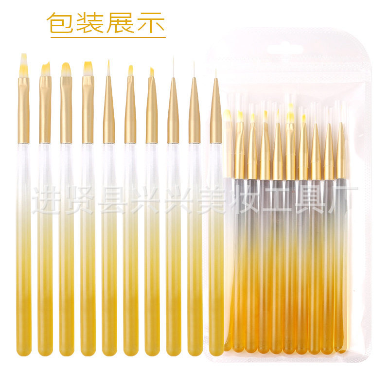 Japanese-style high-end triangle painting nail pen phototherapy pull pen vignetting sweeping brush suit nail salon special