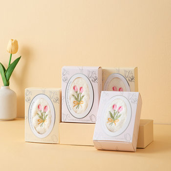 Tulip Creative Embroidered Square Towel Souvenir Wedding Return Gift Gift Towel Baby Full Moon Toddler Wedding Bridesmaid