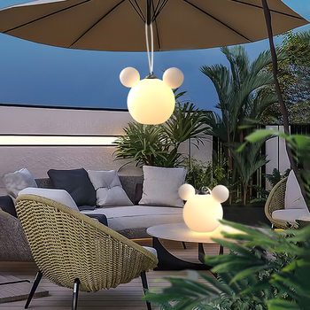 Outdoor Waterproof Hanging Lamp, House Courtyard Lamp, Simple Chandelier, Terrace Garden Lamp, Atmosphere Hanging Tree Lamp, Rechargeable Portable Lamp
