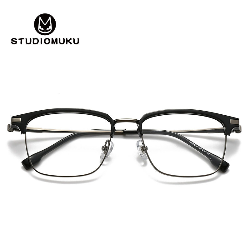STUDIOMUKU wooden cool glasses eyebrows myopia glasses frame female round face sven scum male glasses frame Korean style
