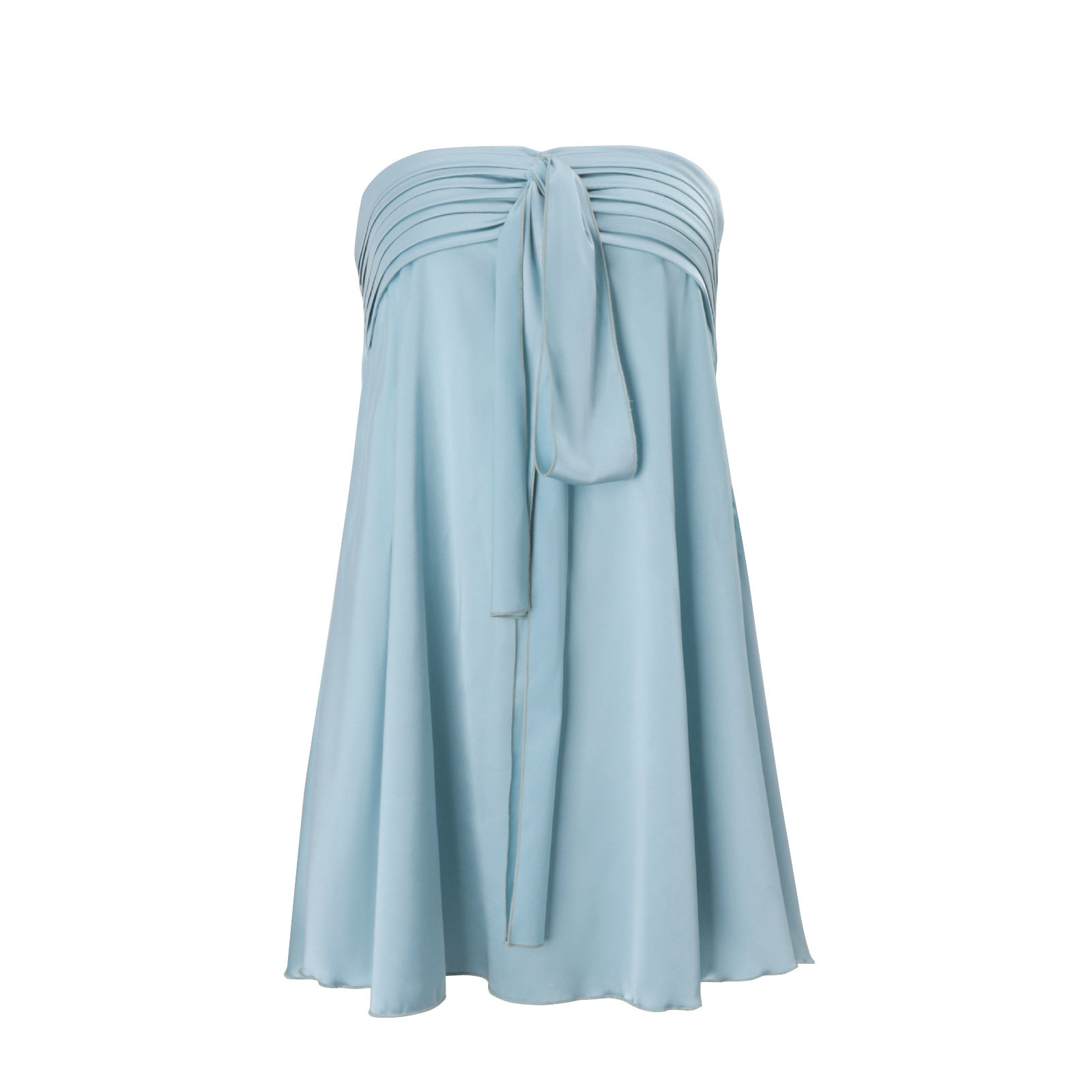 Satin Strapless Bodycon Dress Solid Color Sleeveless Trendy Street Style Spring Summer Fashion Wholesale Available