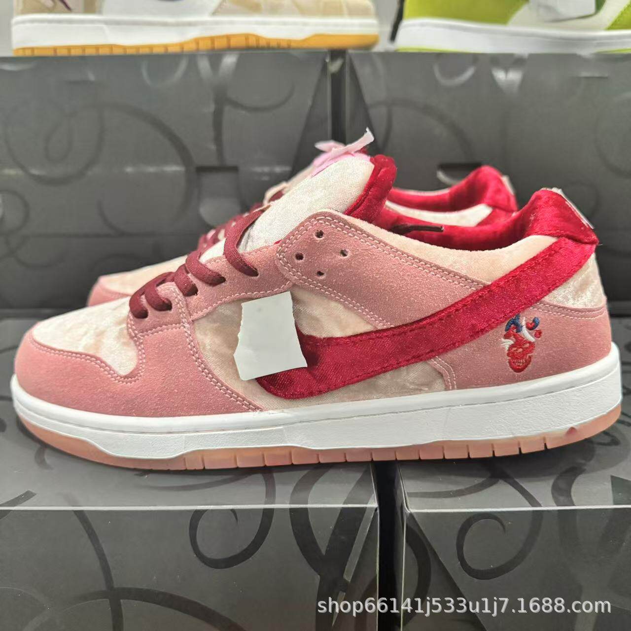 2024 Autumn Valentine's Day dunk low-top sneakers dark blue female couples same style wear-resistant retro trendy flat bottom