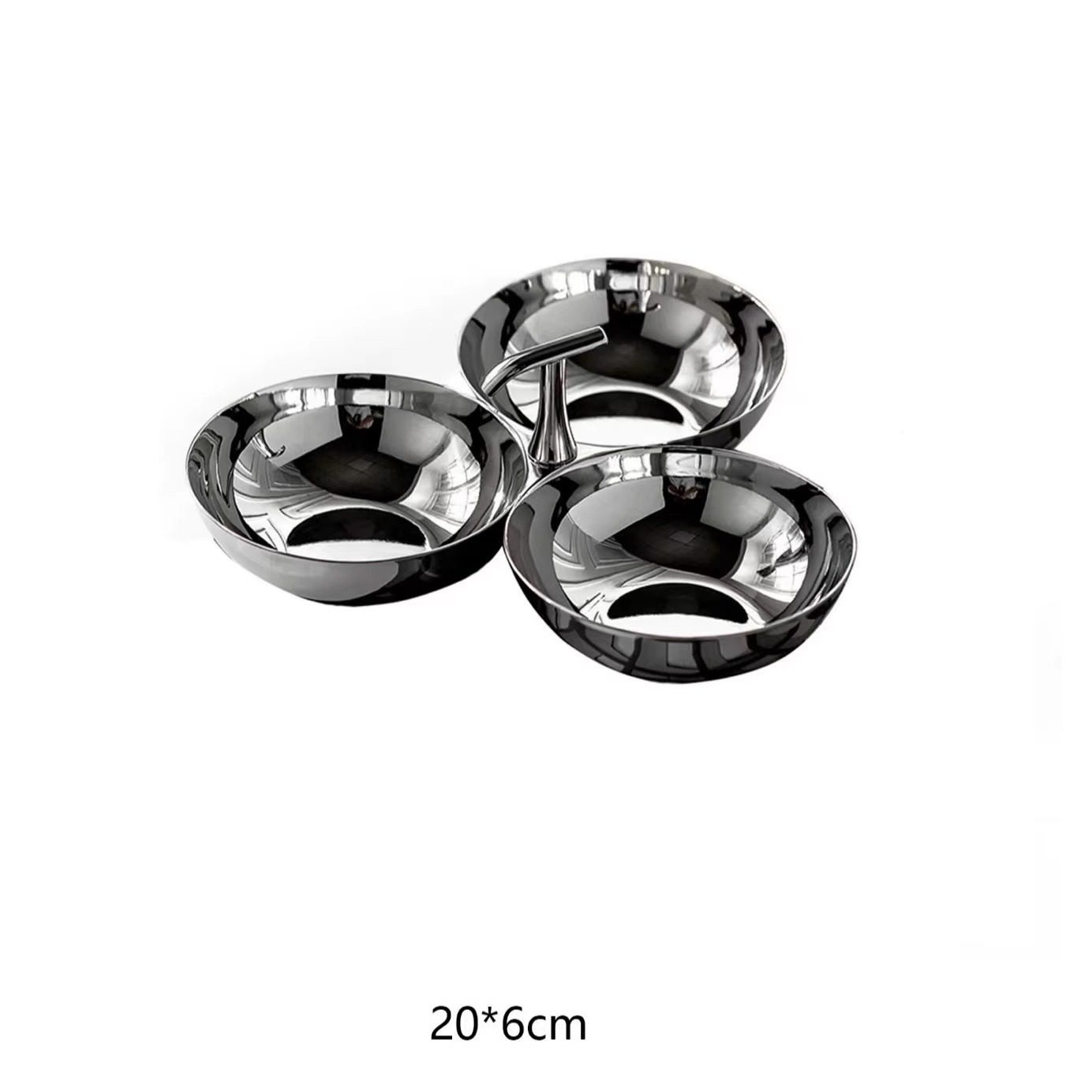 304 stainless steel snack dish penguin shaped handle three-head snack rack fruit dish upscale restaurant bar KTV snack bowl