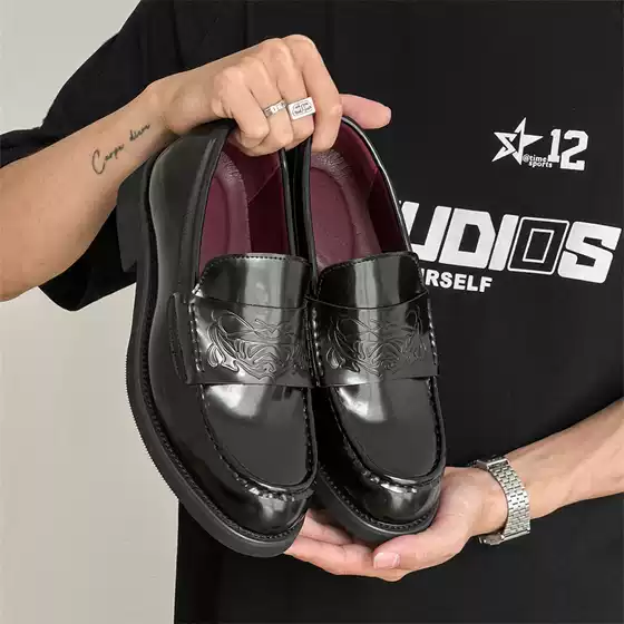 Men's and Women's Retro Slip-on Peas Loafers Loafers Joker Leather Shoes for Lovers 5106-W