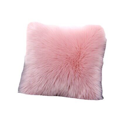 Cross-border European-style white plush pillow case imitation wool cushion sofa waist bed fox fur pillow spot