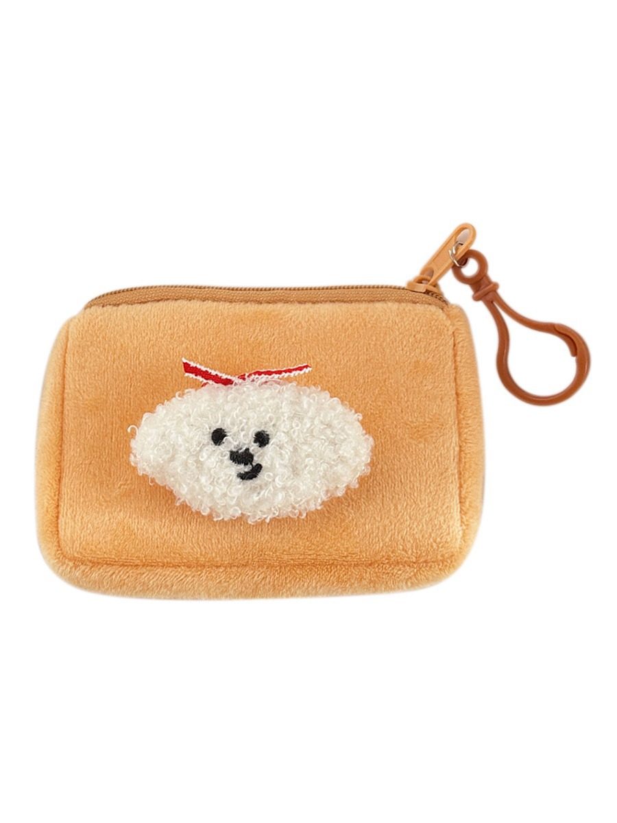 Cartoon Puppy Plush Coin Purse Cute Mini Soft Cute Key Sundry Storage Bag Student Portable Earphone Bag