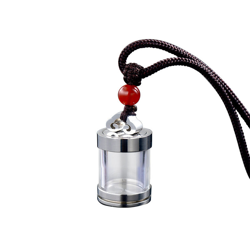 Titanium Steel Ga'U Bottle Hollow Pendant Can Be Opened with Cinnabar Pendant Wholesale Ga'U Bottle DIY Keychain Accessory