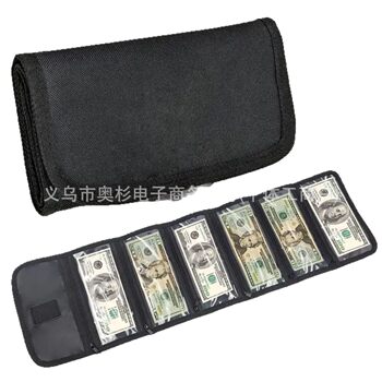 Hot recommend! Practical Cash Storage Bag Wallet with 6 Zippers Waterproof Money Bag Multi-grid Coin Purse