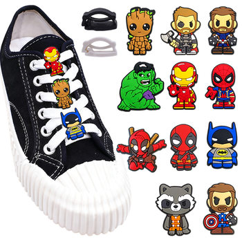 Marvel Shoelace Buckle Cartoon Upper Decorative Accessories Shoe Clip Removable Accessories Pvc Soft Rubber Shoelace Buckle Wholesale