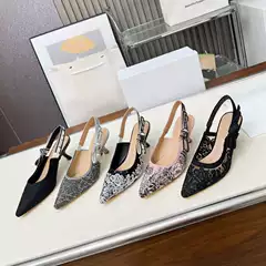 European and American Ladies Star Models Cross-Border American Nigerian Middle Eastern Classy Genuine Leather Logo Special-Shaped Heel Sandals