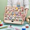Wooden Paint Storage Box Wooden Art Student Brush Storage Rack Desktop Vertical Nail Polish Storage Rack
