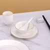 Hotel high-end club golden edge table decoration tableware new Chinese ceramic plate Bowl Bone dish suit three-piece set four-piece set