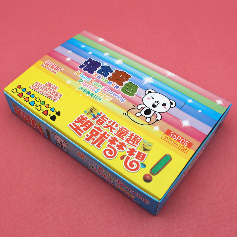 Strange Bear WX99108 Color Plastic Drawing Eraser Kneading Sketch Color Children Creative Stationery