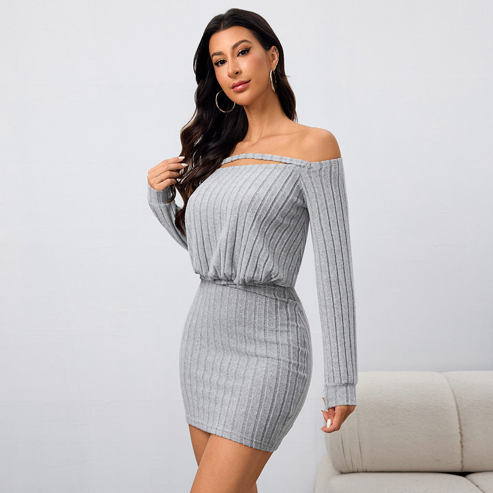 Off Shoulder Bodycon Dress Sexy Fit Short Length Spring Summer Style Wholesale Available custom packaging