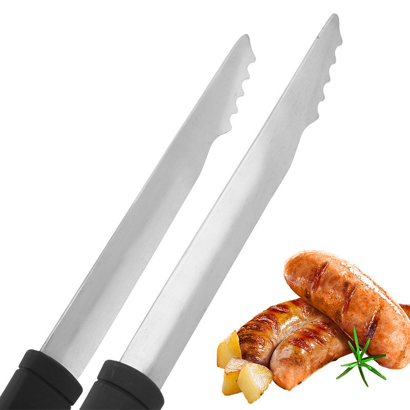 Customized Stainless Steel Outdoor Barbecue Tool Set Three-Piece Outdoor Combination Barbecue Fork, Spatula and Tongs