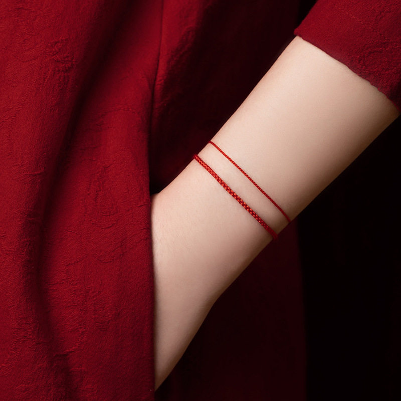 Birth year little red rope body protection bracelet safe Wangyun hand rope male anklet student couple simple creative gift female