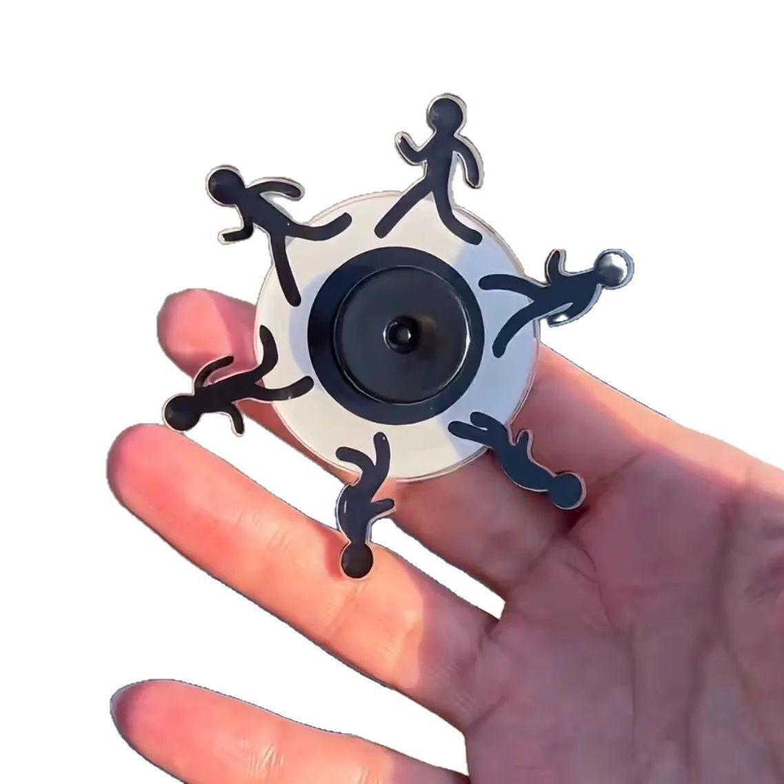 New Acrylic Fun Stickman Fingertips Gyro Walking Rotating Little Black Gifts for Friends