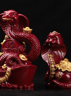 朱砂摆件蛇朱砂十二生肖大蛇摆件家居客厅公饰工艺品