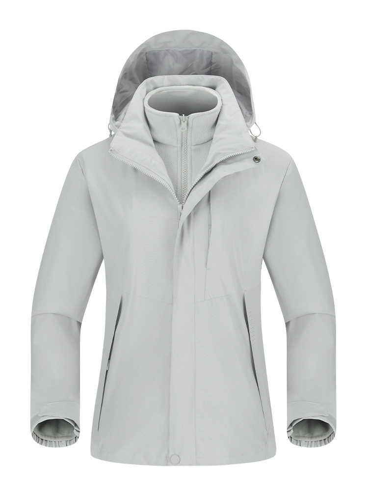 Couple Three-In-One Jacket Men's Windproof, Waterproof and Warm Outdoor Clothing Women's Silver Fox Velvet Warm Jacket Custom Logo