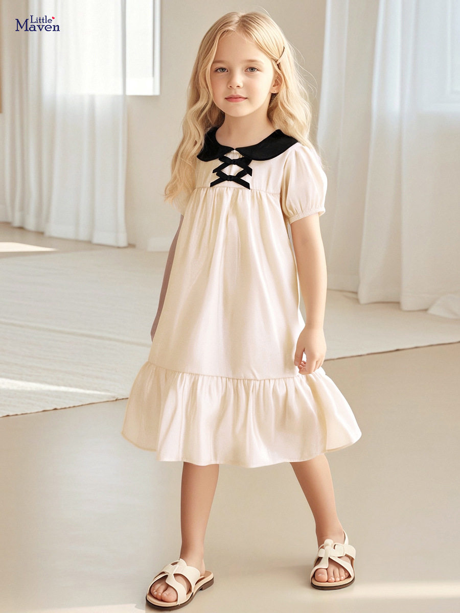 Factory Direct Supply Cute Girls' Summer Dress, Cotton Kids' Dress