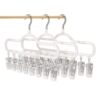 Sock Drying Rack for Home Use, Seamless Multi-Clip Clothes Hanger, Thickened Hanger, Multifunctional Student Dormitory Sock Clip