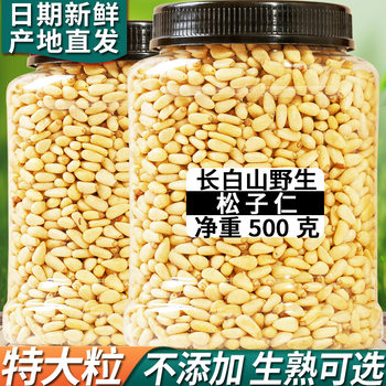 Changbai Mountain Wild Pine Nuts Cooked Extra Large Northeast Pine Nuts Raw Ready-To-Eat 2024 New Arrival Original Red Pine 500g