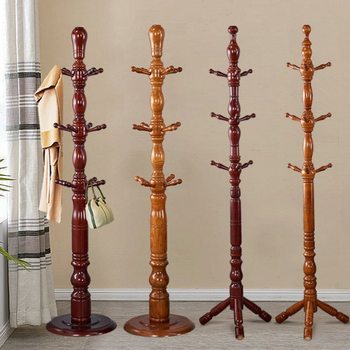 Coat Rack Single-Pole Wooden Log Clothes Rack Solid Wood Bedroom Simple Modern Clothes Rack Floor-Standing Bedroom