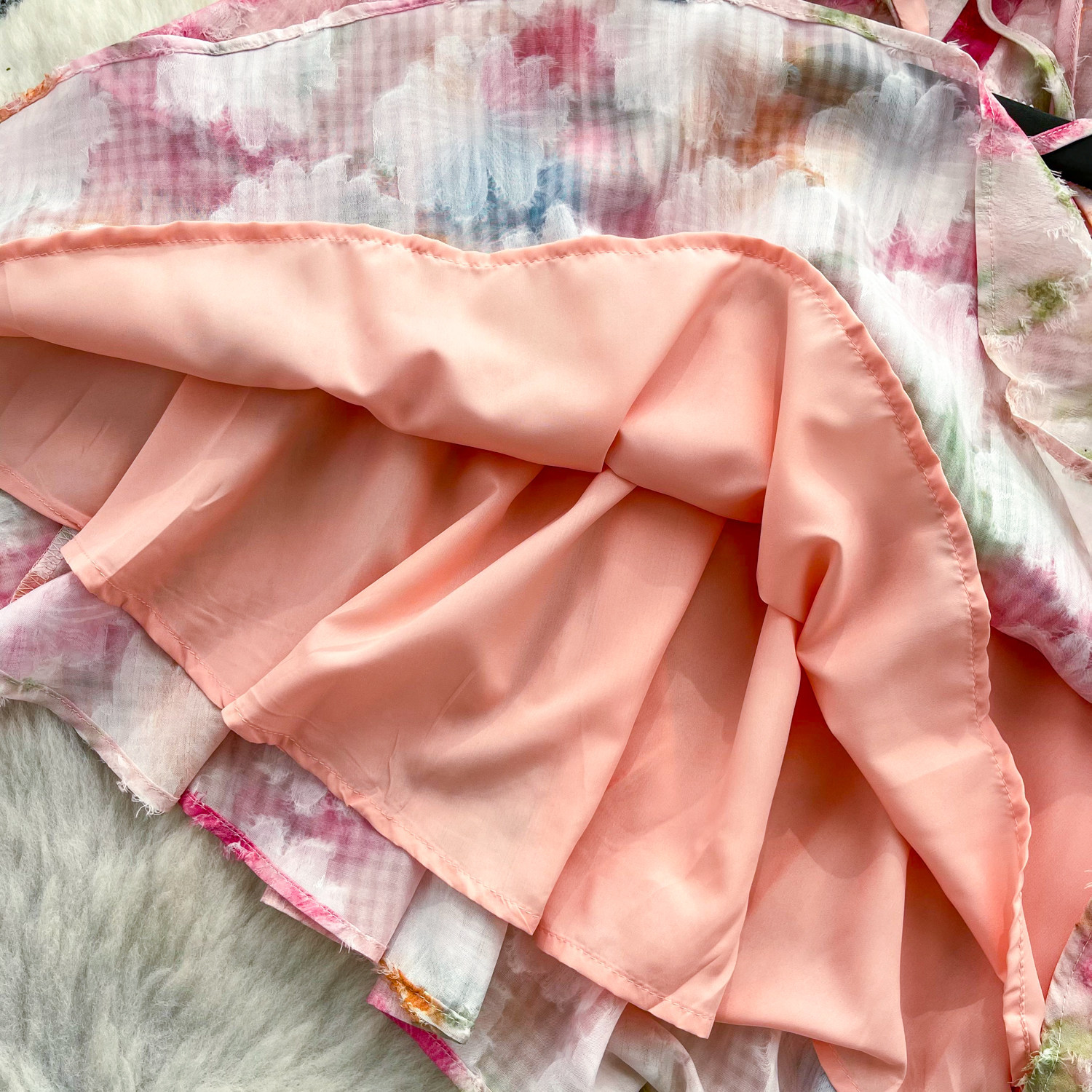 Floral Print Halter Dress Summer A Line Silhouette Sweet Pink Color Soft Hem Perfect for Vacation or Casual Outings