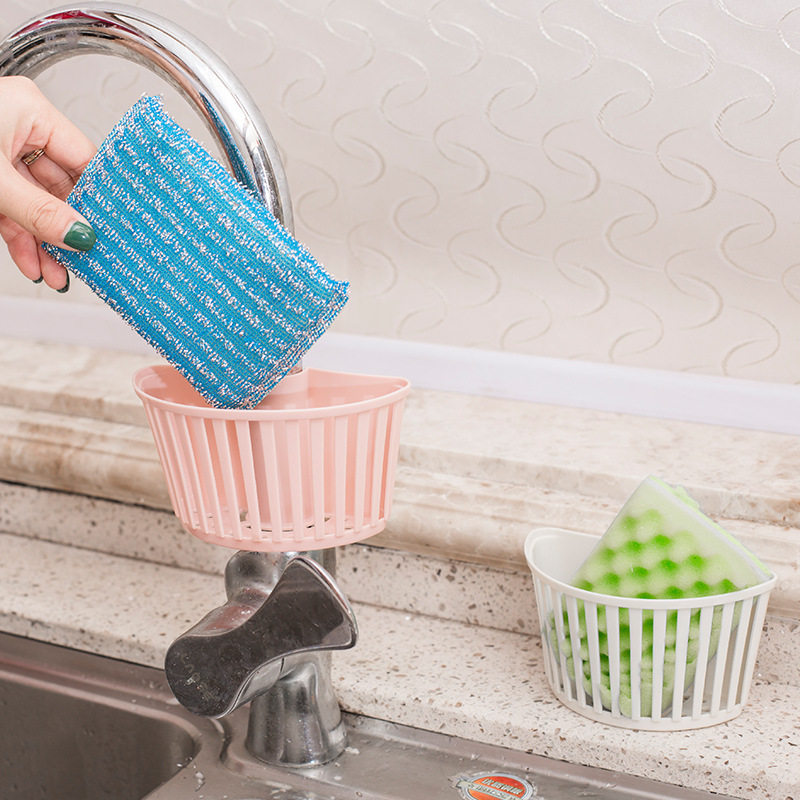 Kitchen sink drain storage basket button faucet hanging basket dish sink sponge drain rack wholesale