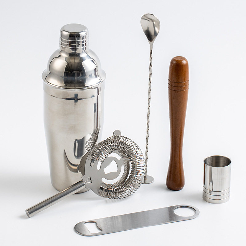 Shake Cup Cross-Border Direct Supply Cocktail Shaker Set 7-Piece Cocktail Shaker Tool Mixing Tool Set