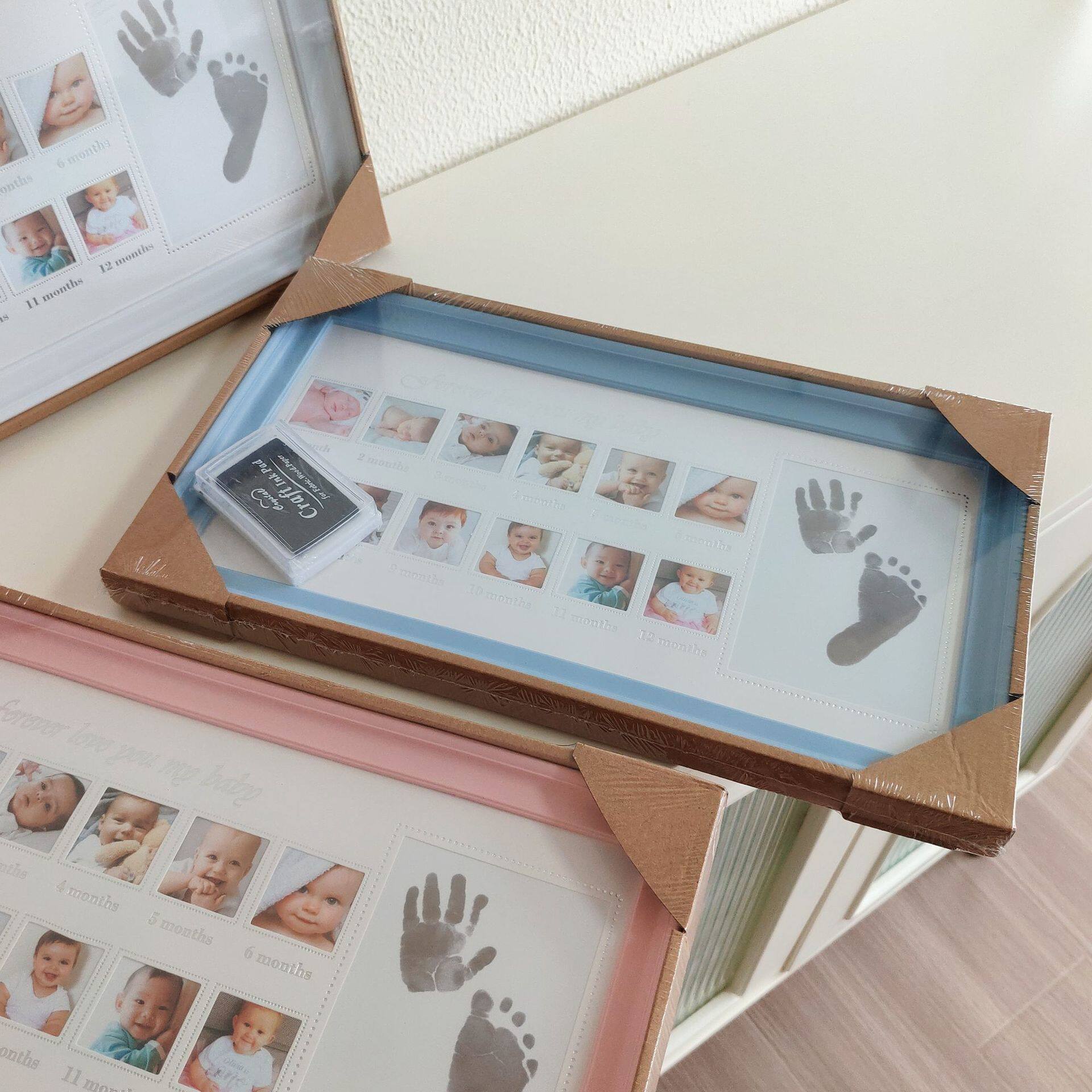 Cross-Border Hand and Footprints Baby One-Year Anniversary Table Photo Frame Birthday One-Year-Old Growth Commemorative Photo Frame Creative Gift