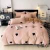 Light Luxury Style Thickeneded Double-Sided Milk Velvet Bed Four-Piece Set Winter Coral Velvet Fleece-Lined Bed Sheetss and Quilt Covers Bedding