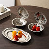304 Stainless Steel Oval Lace Plate Russian Food Snack Dessert Plate Fruit Plate Fine Cake Tray