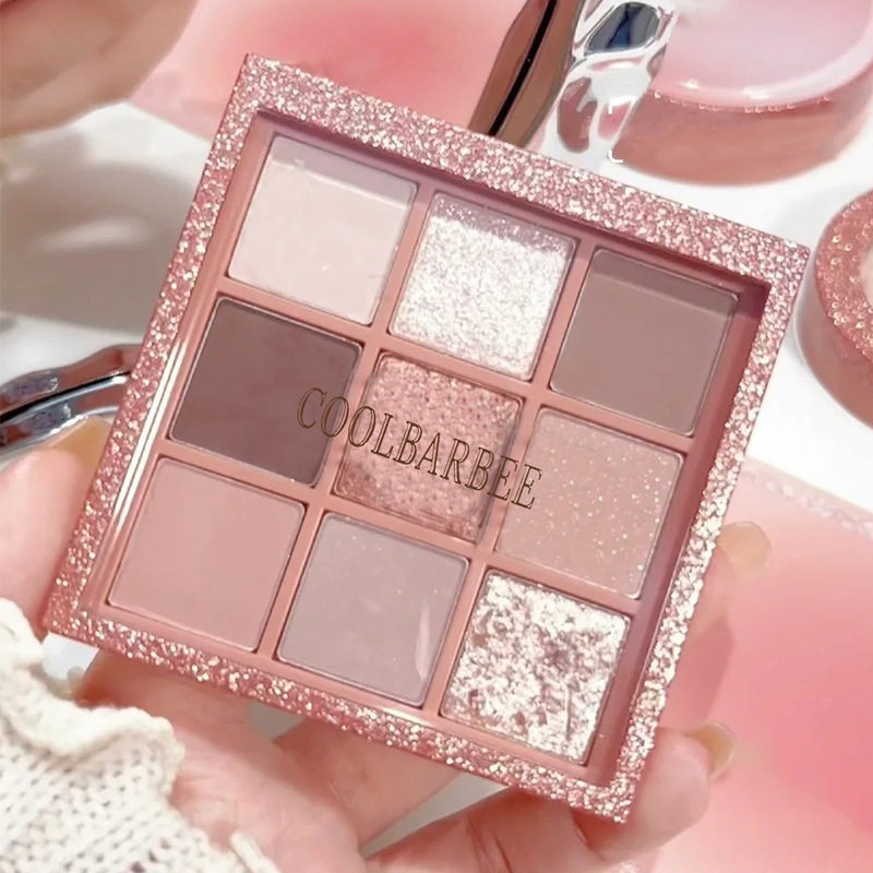 CoolBarbee nine-color eye shadow plate a plate of multi-use earth-colored glitter pearl matte waterproof non-blooming eye shadow