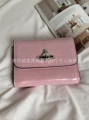 Pink crocodile pattern 11-position card holder