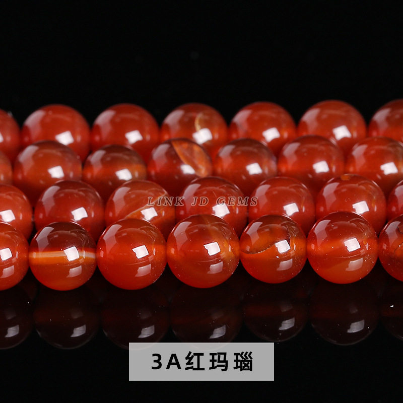 厂家直供饰品配件红玛瑙散珠饰品配件diy串珠玛瑙珠子半成品批发