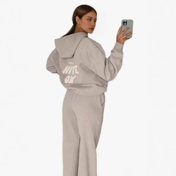 2025 European and American Hot-Selling Cross-Border Spring, Autumn and Winter New Sweatshirt Suit Fashionable Sports Letter Sweatshirt Fleece Suit