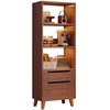 Bookcase Modern Simple Vertical Cabinet Household Bookshelf Floor Storage Rack Living Room Storage Cabinet Small Narrow Cabinet Dust-proof Display Cabinet