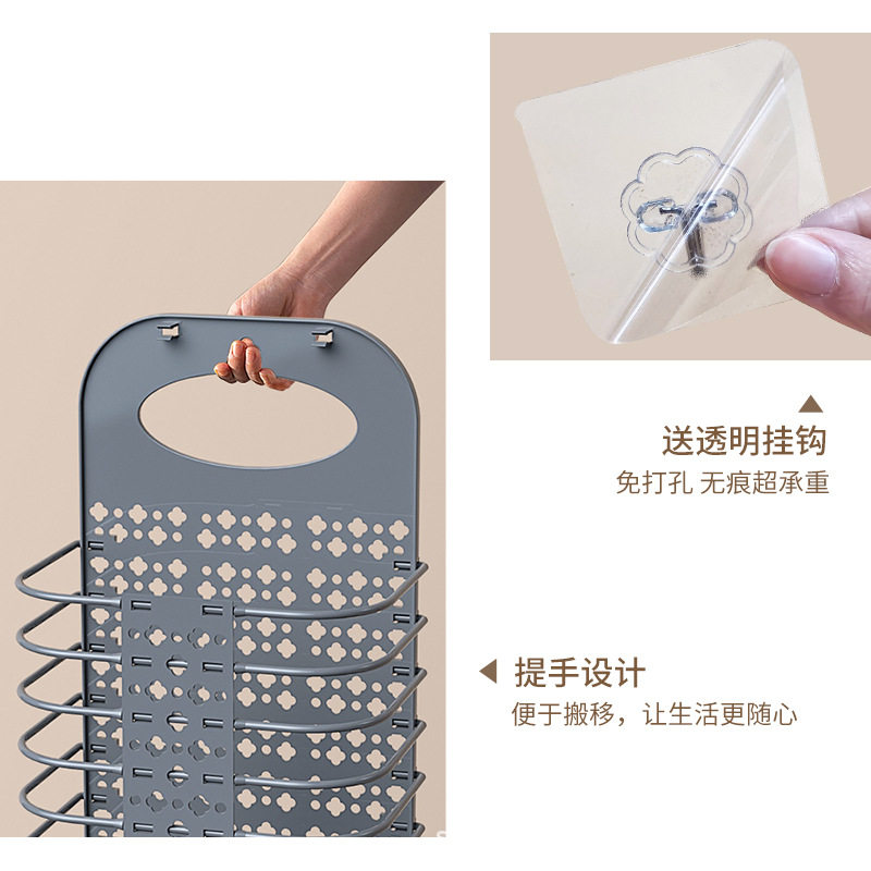 Bathroom Toilet Dirty Clothes Storage Box Foldable Wall Hanging Dirty Clothes Basket Household Dormitory Hanging Storage Basket